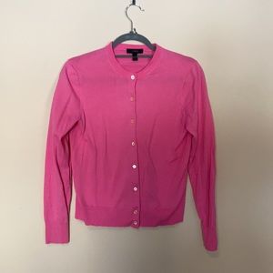 J Crew Pink Cotton Button Cardigan Ss M